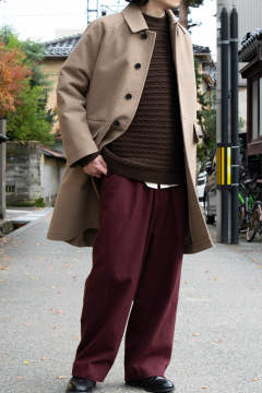 Still By Hand ラスト1点 19aw ボンディングブークレーステンカラーコート Camel Salty